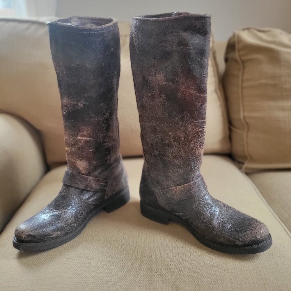 Frye Boots - Distressed Brown Leather, Women Size 8